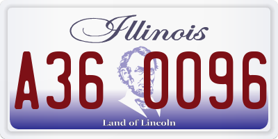 IL license plate A360096