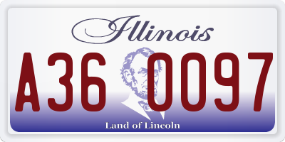 IL license plate A360097