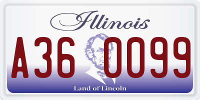 IL license plate A360099