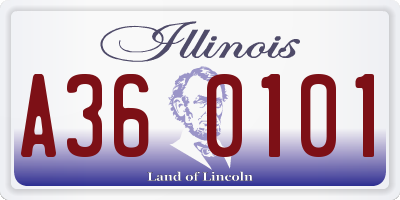 IL license plate A360101