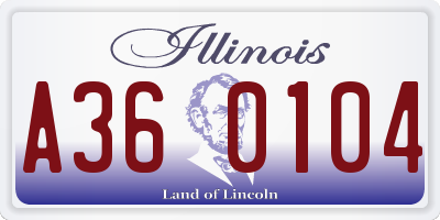 IL license plate A360104