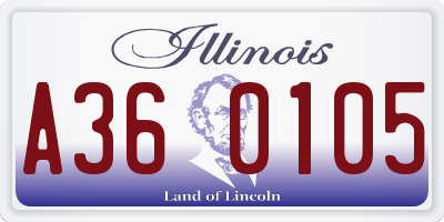 IL license plate A360105