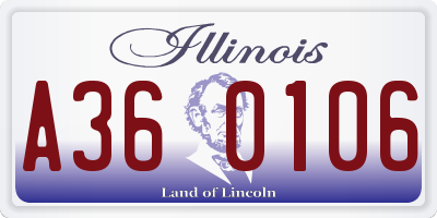 IL license plate A360106