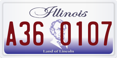 IL license plate A360107