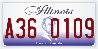 IL license plate A360109
