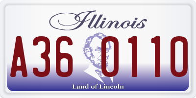 IL license plate A360110