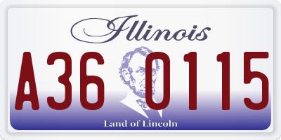 IL license plate A360115