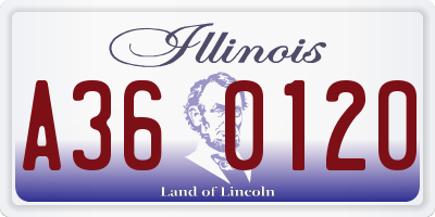 IL license plate A360120