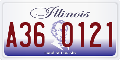 IL license plate A360121