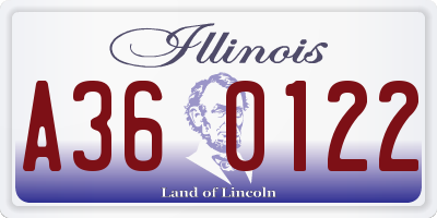IL license plate A360122
