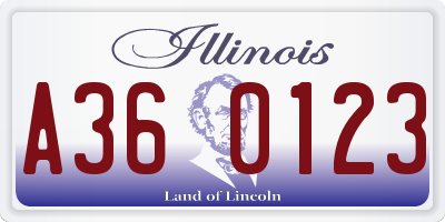 IL license plate A360123