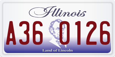 IL license plate A360126
