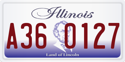 IL license plate A360127