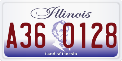 IL license plate A360128