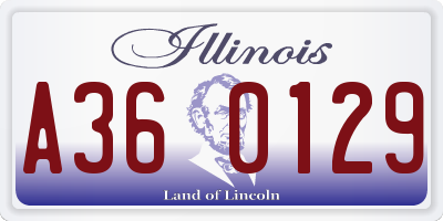 IL license plate A360129