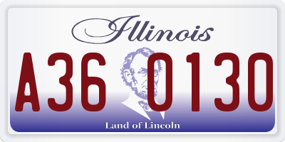 IL license plate A360130