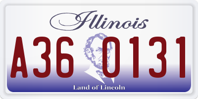 IL license plate A360131