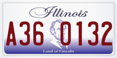 IL license plate A360132