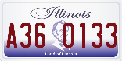 IL license plate A360133