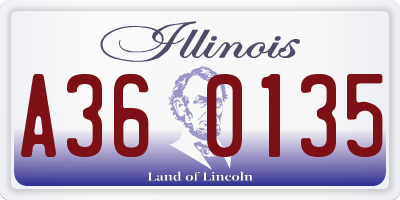 IL license plate A360135