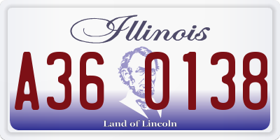 IL license plate A360138