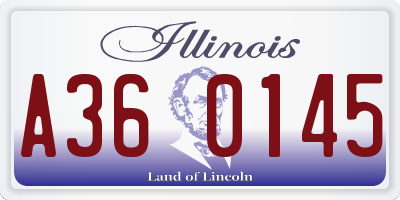 IL license plate A360145