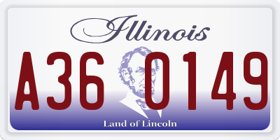 IL license plate A360149