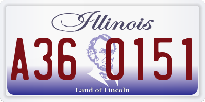 IL license plate A360151
