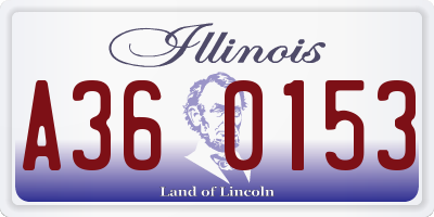 IL license plate A360153