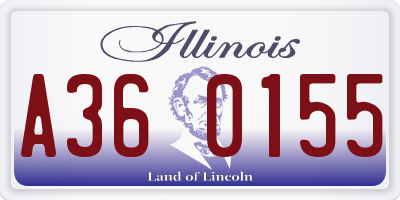 IL license plate A360155