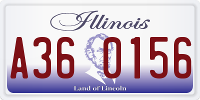 IL license plate A360156