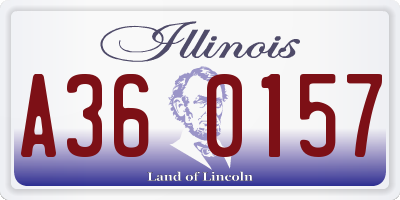 IL license plate A360157