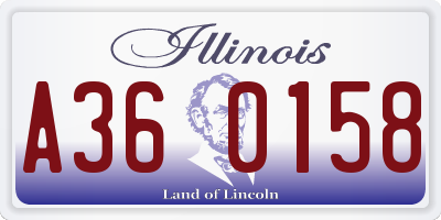 IL license plate A360158
