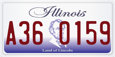 IL license plate A360159
