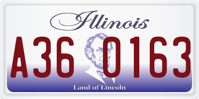 IL license plate A360163
