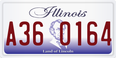 IL license plate A360164