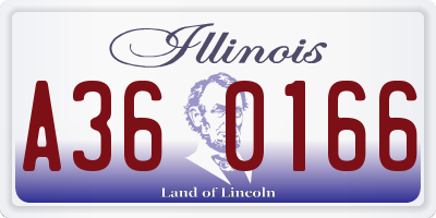 IL license plate A360166