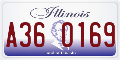 IL license plate A360169