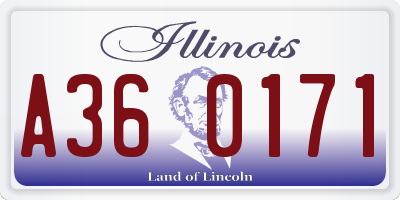 IL license plate A360171