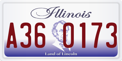 IL license plate A360173