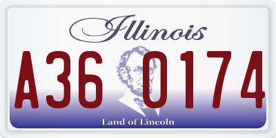 IL license plate A360174