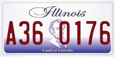IL license plate A360176
