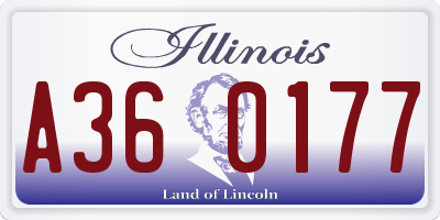 IL license plate A360177