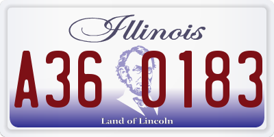 IL license plate A360183