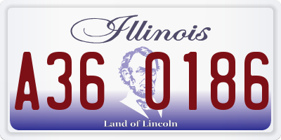 IL license plate A360186