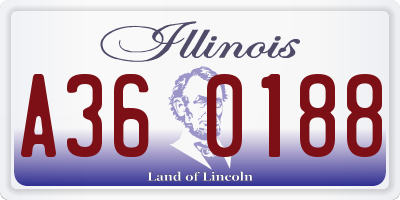 IL license plate A360188