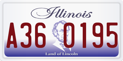 IL license plate A360195