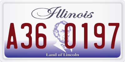 IL license plate A360197
