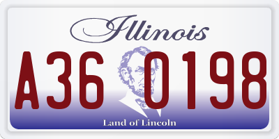 IL license plate A360198