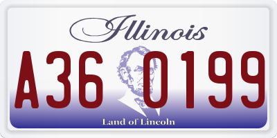 IL license plate A360199